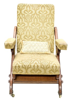 Lot 421 - A Marsh and Jones oak Registered Reclining...
