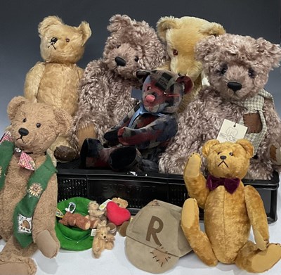 Lot 24 - A Merrythought mohair teddy bear together with...