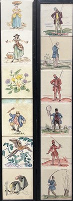Lot 271 - Packard and Ord, a set of painted tiles on...