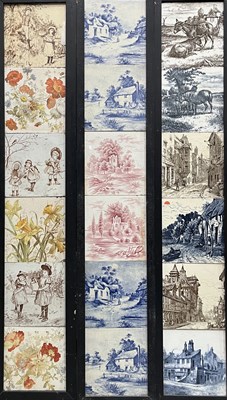 Lot 125 - Victorian printed tiles including Minton...