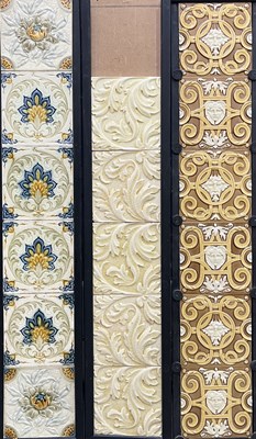 Lot 124 - Victorian Mannerist style six tile frieze,...