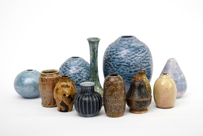 Lot 734 - A small Royal Doulton stoneware gourd vase,...