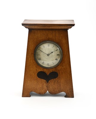 Lot 436 - An Oetzmann & Co oak mantel clock, tapering...