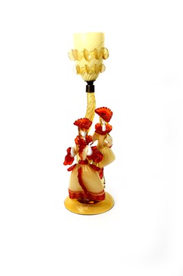 Lot 618 - A tall Murano Italy glass figural table lamp...