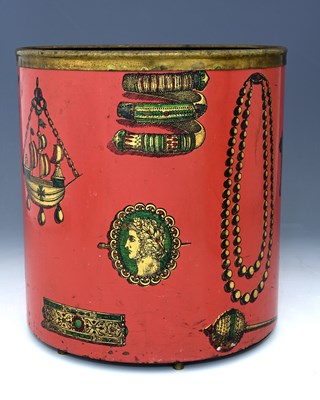 Lot 179 - A Fornasetti Milano tin waste paper bin...