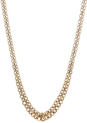 Lot 172 - A 9ct gold fancy-link necklace