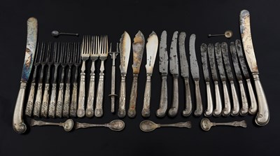 Lot 118 - A group of flatware, to include silver-handled...