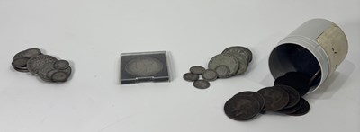 Lot 198 - A Victoria silver crown, 1897, 28g, a two half...
