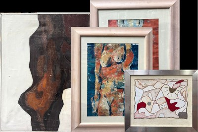 Lot 316 - A topographical or abstracted figure study,...