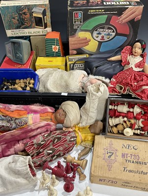 Lot 31 - A collection of dolls, games and slide...