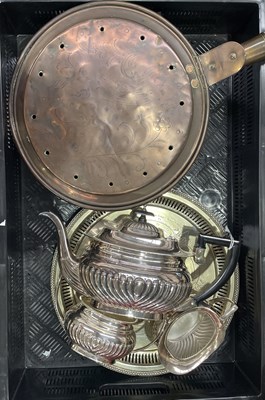 Lot 15 - A 20th century silver plate tea service with...