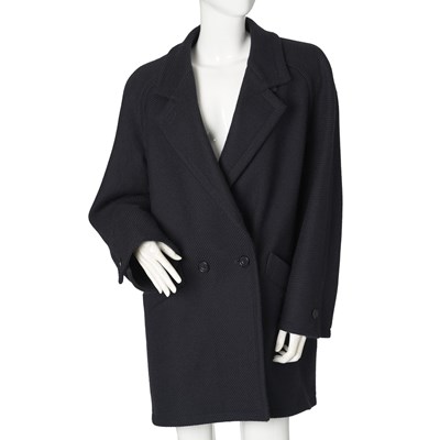Lot 284 - Aquascutum, a navy blue pure wool coat.