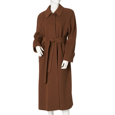 Lot 279 - Aquascutum, a full-length brown wool/cashmere coat.