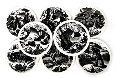 Lot 768 - A set of eight Wedgwood Pottery New England...