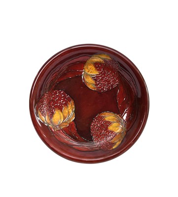 Lot 30 - 'Waratah' a rare Moorcroft Pottery flambe...