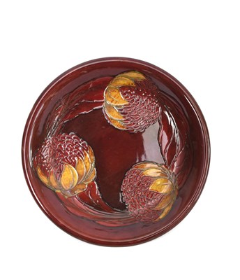 Lot 30 - 'Waratah' a rare Moorcroft Pottery flambe...