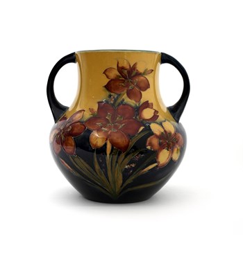 Lot 32 - 'Protea' a rare Moorcroft Pottery twin-handled...