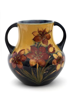 Lot 32 - 'Protea' a rare Moorcroft Pottery twin-handled...