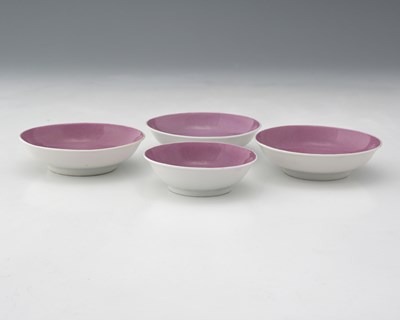 Lot 422 - Four Chinese monochrome enamelled dishes,...