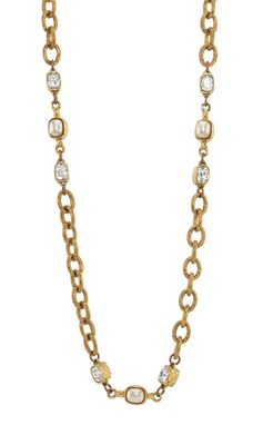 Lot 327 - Chanel, a vintage imitation pearl and colourless paste necklace.