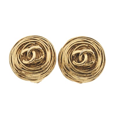 Lot 323 - Chanel, a pair of vintage 'Birds Nest' clip-on earrings.