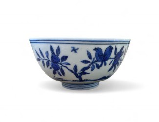 Lot 352A - A Chinese blue and white porcelain ‘Birds and...