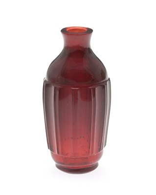 Lot 477 - A Chinese ruby red glass snuff bottle,...