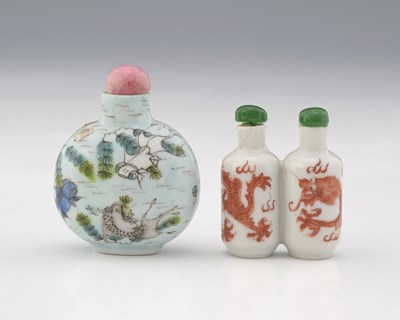 Lot 448 - Two Chinese snuff bottles, including a double...