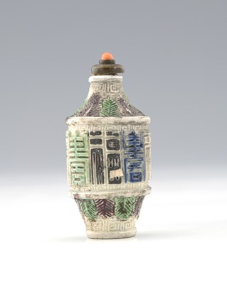 Lot 449 - A Chinese Fahua style snuff bottle,...