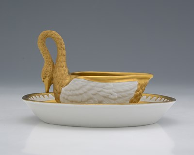 Lot 636 - A Dresden gilt porcelain jug on a stand, in...