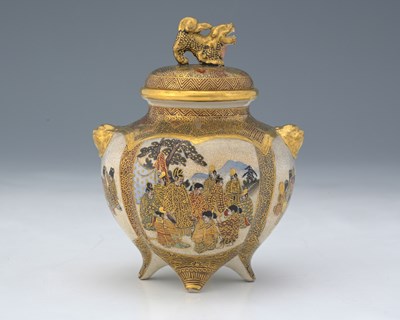 Lot 435 - A Japanese satsuma ware koro, Meiji period,...