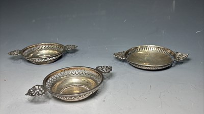 Lot 287 - A two-handled pierced silver dish, London,...