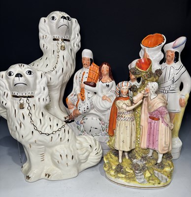 Lot 85 - A 19th century Staffordshire spill vase of...