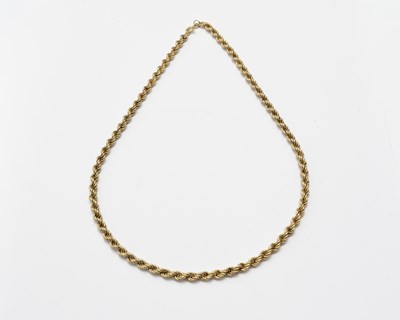 Lot 18 - A 9ct gold rope-twist chain necklace