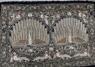 Lot 349A - A large antique Zardozi or Kashmiri panel or...