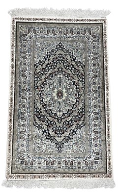 Lot 337 - A silk rug, possibly Persian or Indian,...