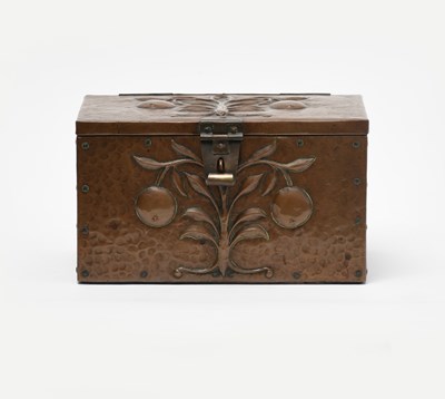 Lot 474 - A large and impressive repousse copper box by...