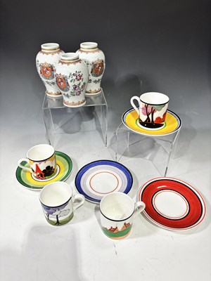 Lot 96 - A trio of Samson style porcelain baluster...
