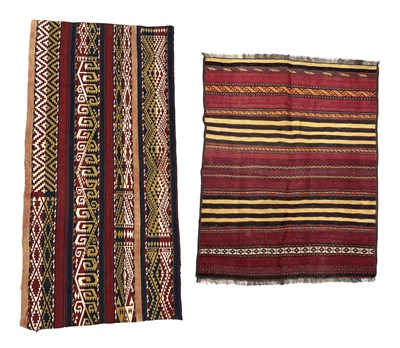 Lot 331 - A Kilim rug, possibly Uzbek, irregular...