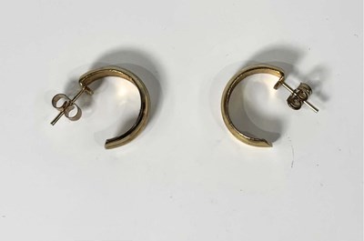 Lot 236 - A pair of 9ct gold half hoop earrings