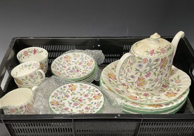 Lot 6 - Minton Haddon Hall pattern wrythen teawares,...