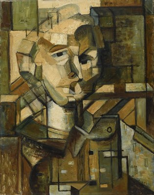 Lot 50 - Frances John Cubist Self-portrait oil on...