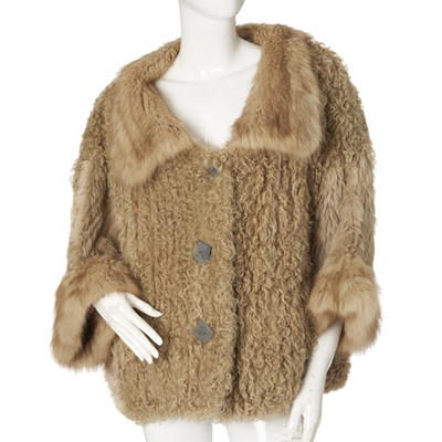 Lot 530 - Hockley, an oversized lamb and fox fur jacket.
