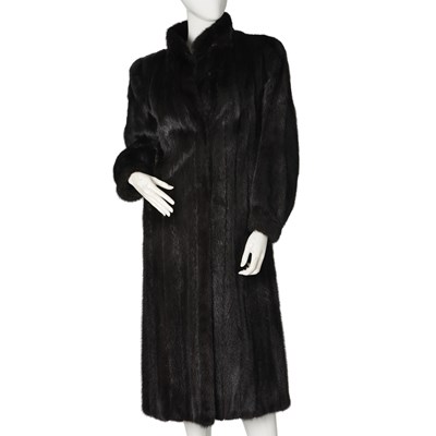 Lot 539 - Black Legend, a full-length black mink coat.