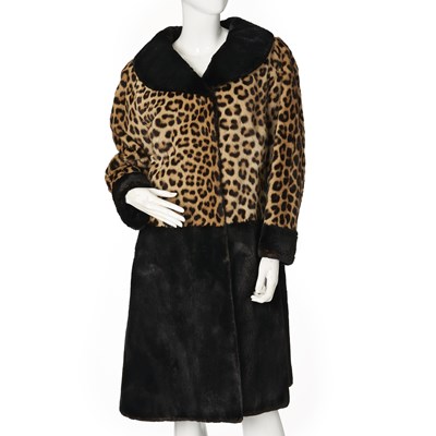 Lot 536 - A 1960s leopard and seal fur coat.