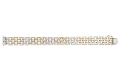 Lot 164 - A 1970s 18ct bi-colour gold bracelet