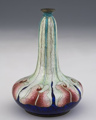 Lot 462 - A Japanese cloisonne vase, Meiji, gourd form,...