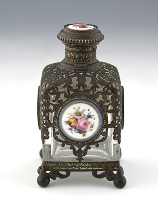 Lot 208 - A French Palais Royal gilt metal and Sevres...