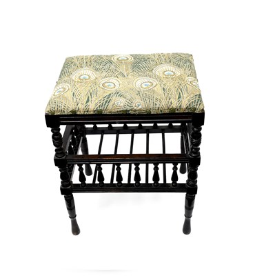 Lot 424 - An Aesthetic Movement ebonised wood stool,...