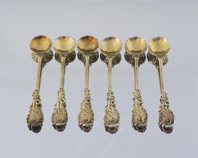 Lot 126 - A set of six nineteenth-century Regency silver-...